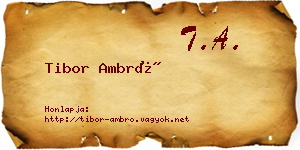 Tibor Ambró névjegykártya